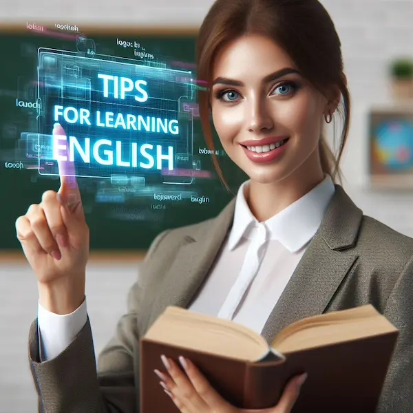 The trick to learning English is to talk with an English-speaking colleague