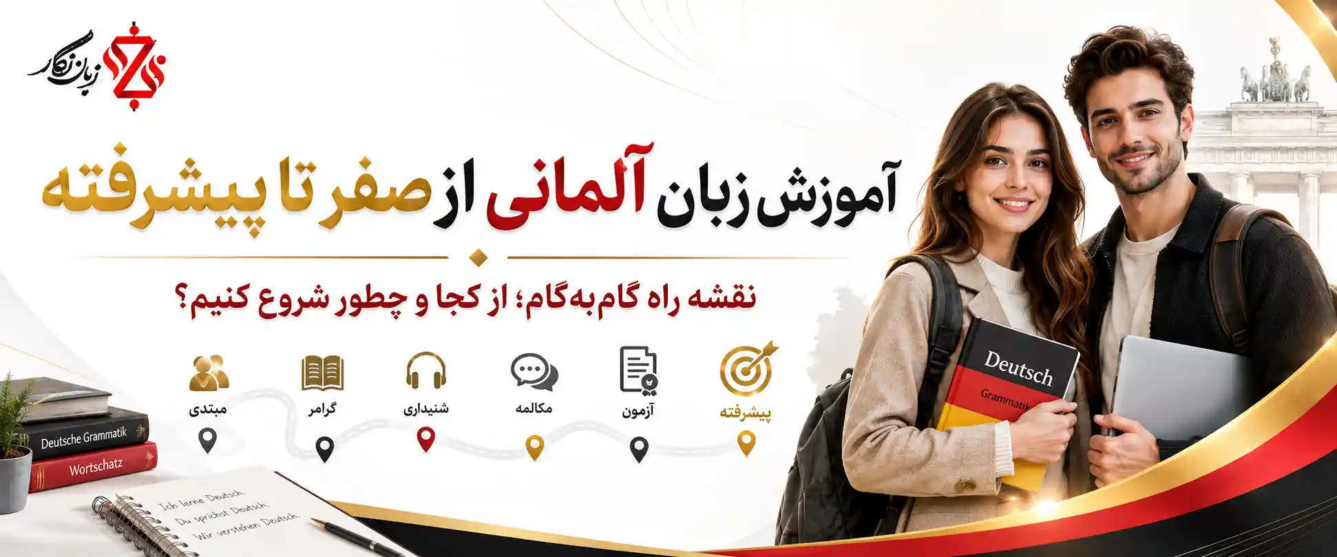 ‫آموزش زبان آلمانی از صفر تا پیشرفته📚نقشه راه یادگیری+منابع
