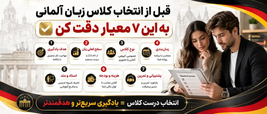 قبل از انتخاب کلاس زبان آلمانی به این ۷ معیار دقت کن ✅