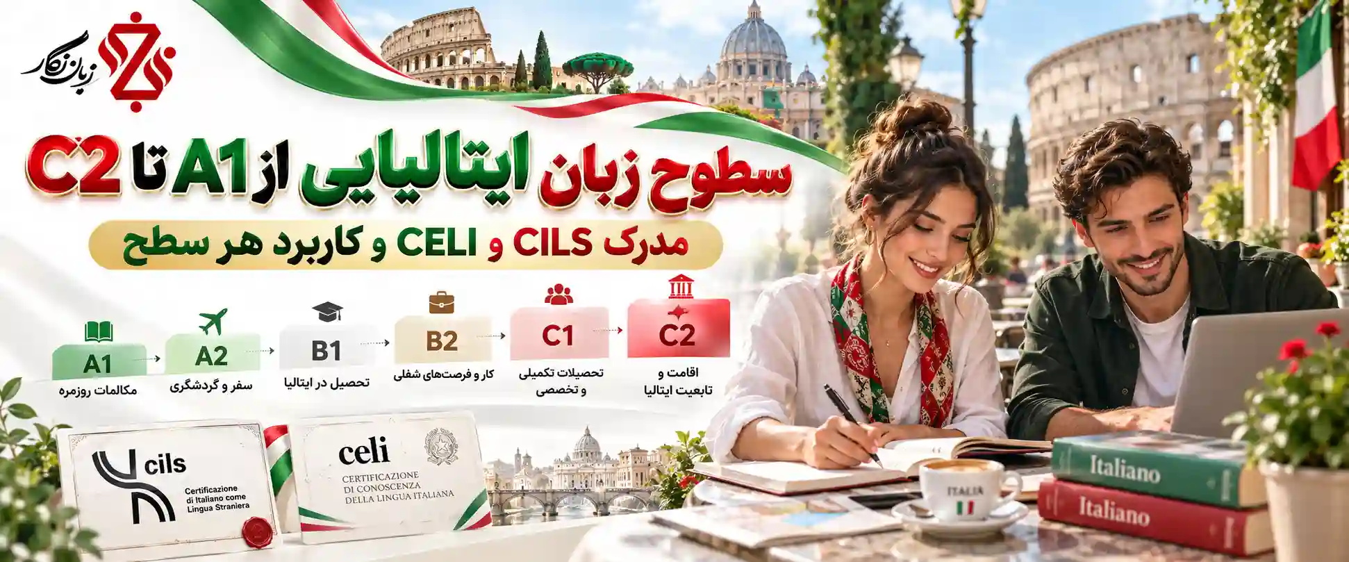سطوح زبان ایتالیایی از A1 تا C2 مدرک CILS و CELI و کاربرد هر سطح